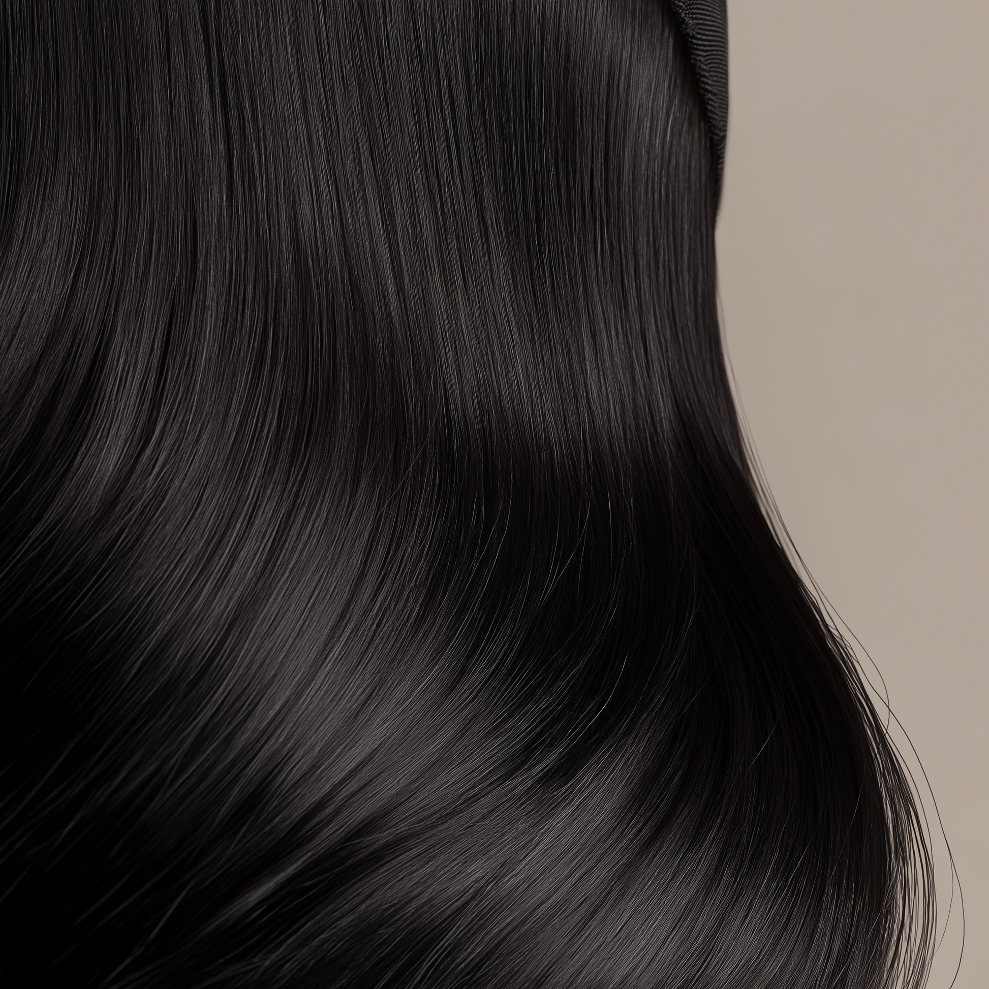 Back view of Nior straight wig showing length and smooth texture