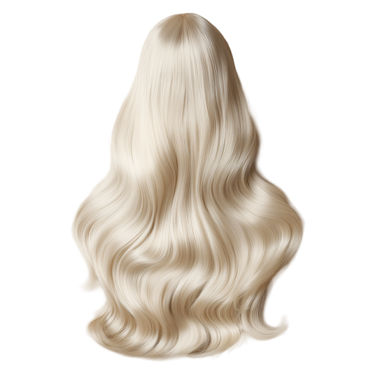 Floating platinum blonde HD lace wig, sleek straight with soft flowing ends